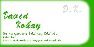 david kokay business card